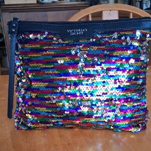 Victoria's Secret Multicolor Sequin Cosmetic Pouch